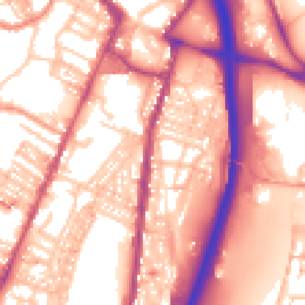 Daytime road noise heatmap for ST4 4EA