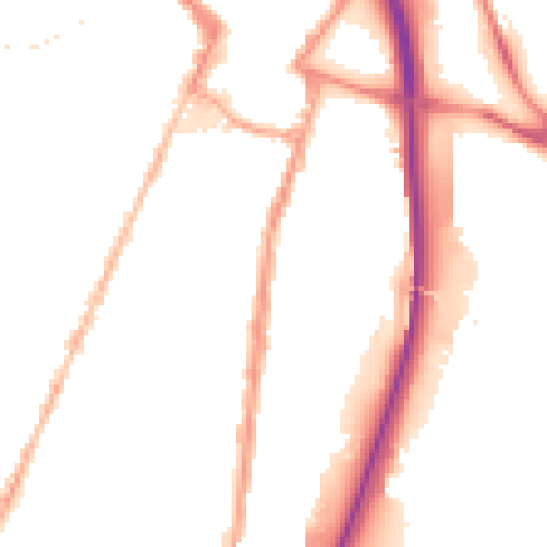 Night-time road noise heatmap for ST4 4EA