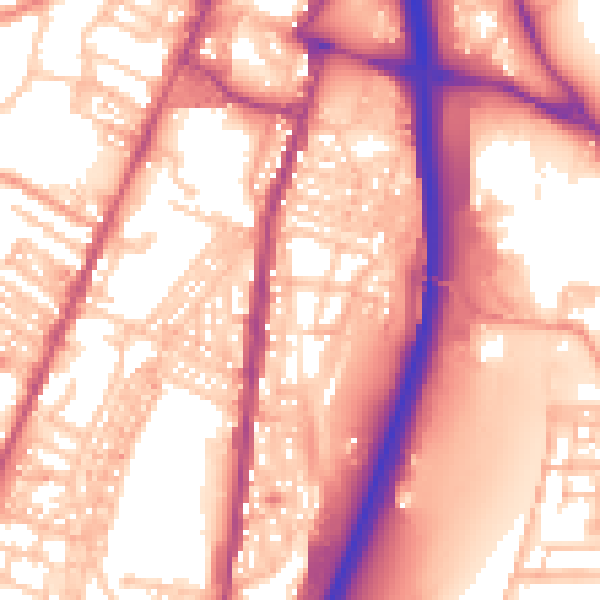 Daytime road noise heatmap for ST4 4EE