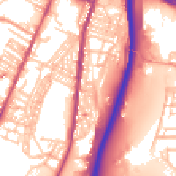 Daytime road noise heatmap for ST4 4EJ