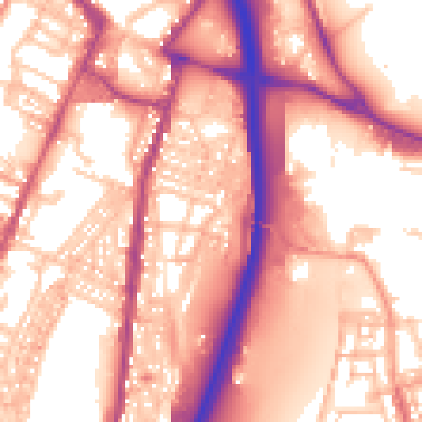 Daytime road noise heatmap for ST4 4FG