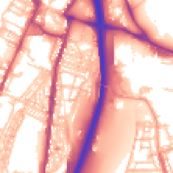 Daytime road noise heatmap for ST4 4FQ