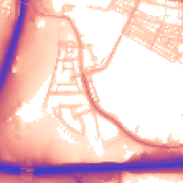Daytime road noise heatmap for ST4 4JU