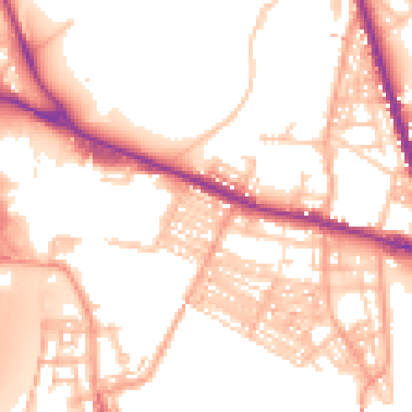 Daytime road noise heatmap for ST4 4NL