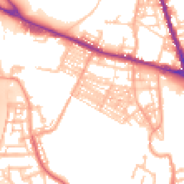Daytime road noise heatmap for ST4 4PH