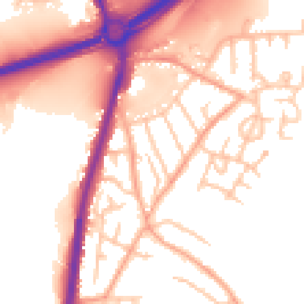 Daytime road noise heatmap for ST4 4QP