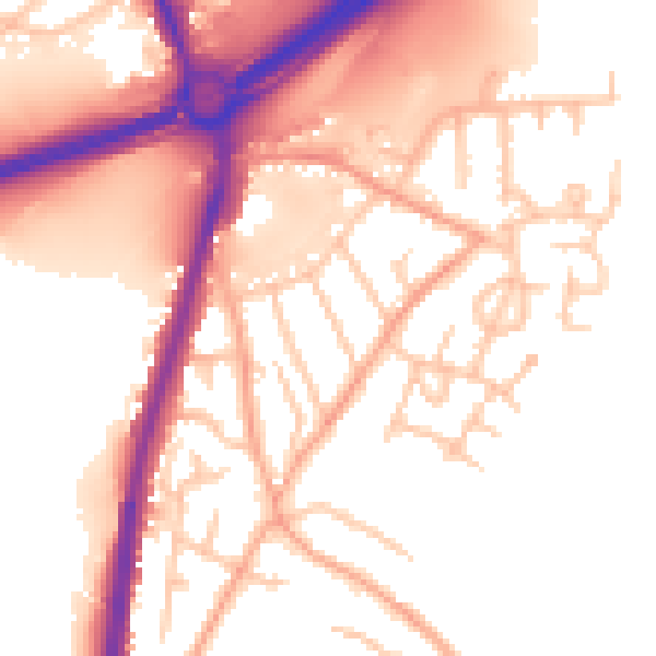 Daytime road noise heatmap for ST4 4QR