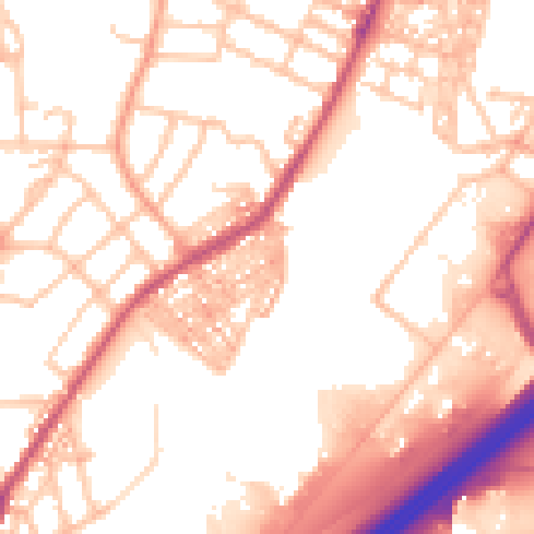 Daytime road noise heatmap for ST4 5BB