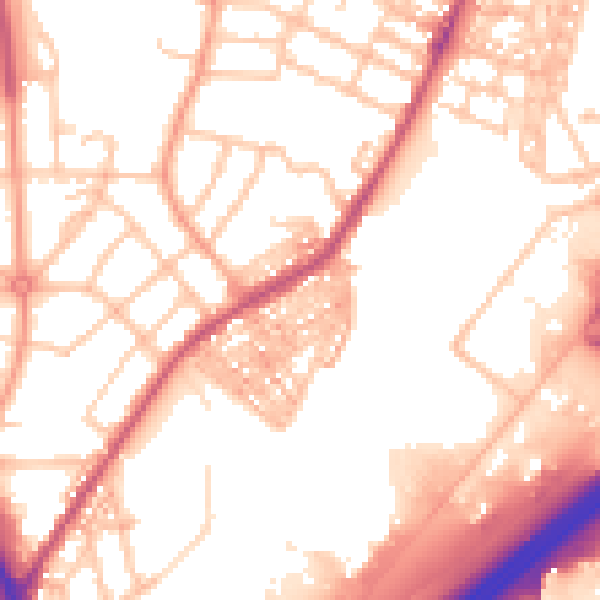 Daytime road noise heatmap for ST4 5BW