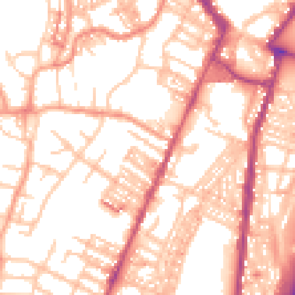 Daytime road noise heatmap for ST4 5DA