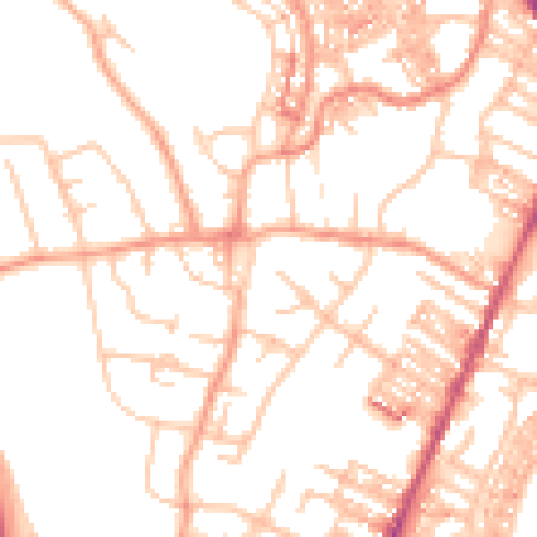 Daytime road noise heatmap for ST4 5DN