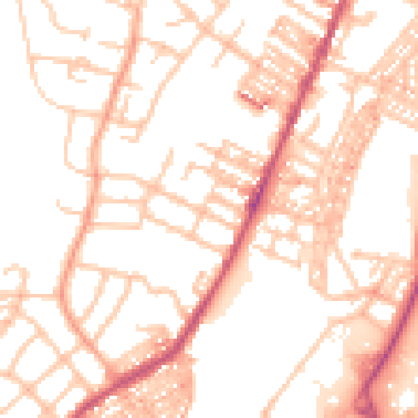 Daytime road noise heatmap for ST4 5HB