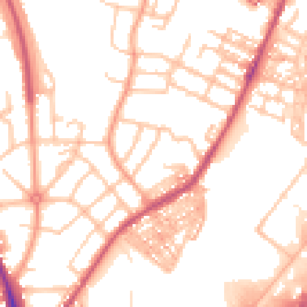 Daytime road noise heatmap for ST4 5JX