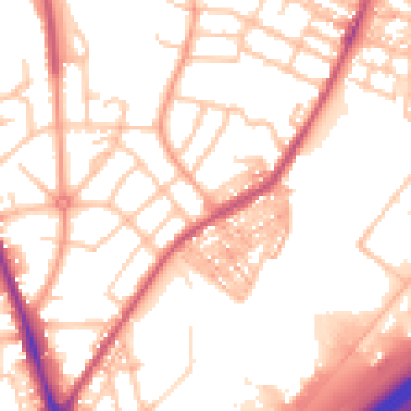 Daytime road noise heatmap for ST4 5NW