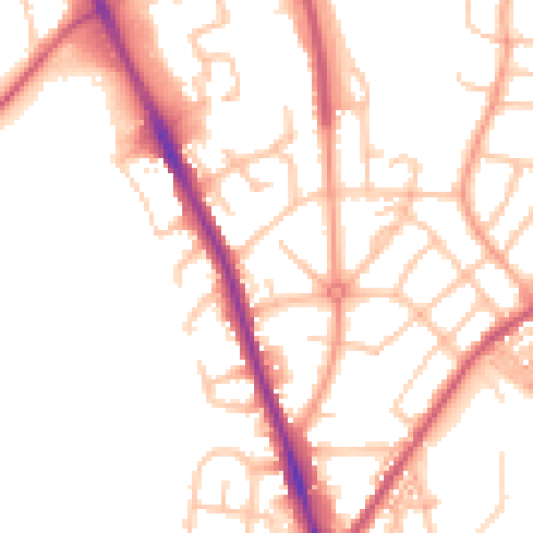 Daytime road noise heatmap for ST4 5QY