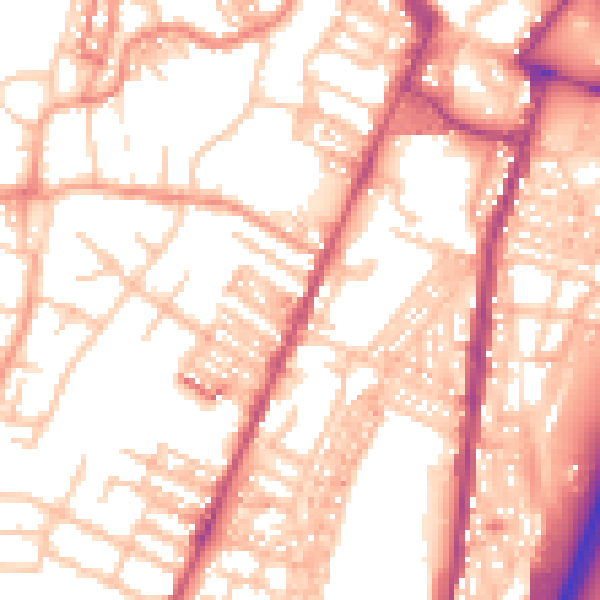 Daytime road noise heatmap for ST4 5RW