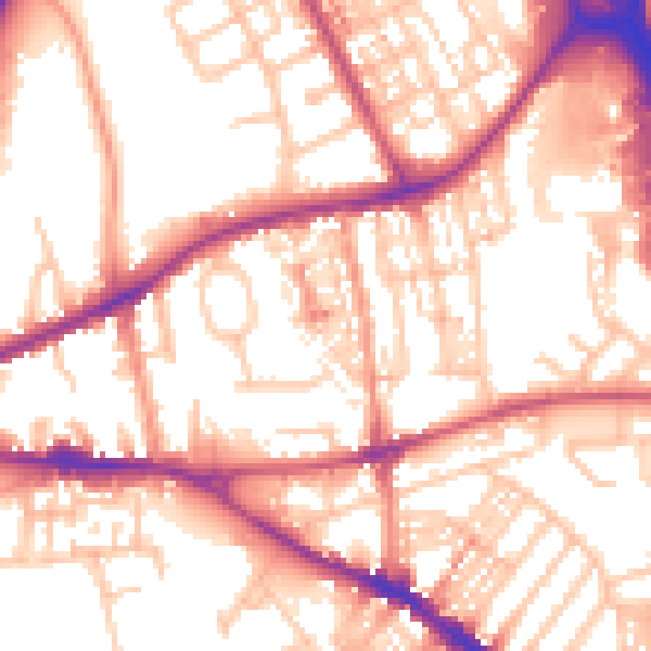 Daytime road noise heatmap for ST4 6EE