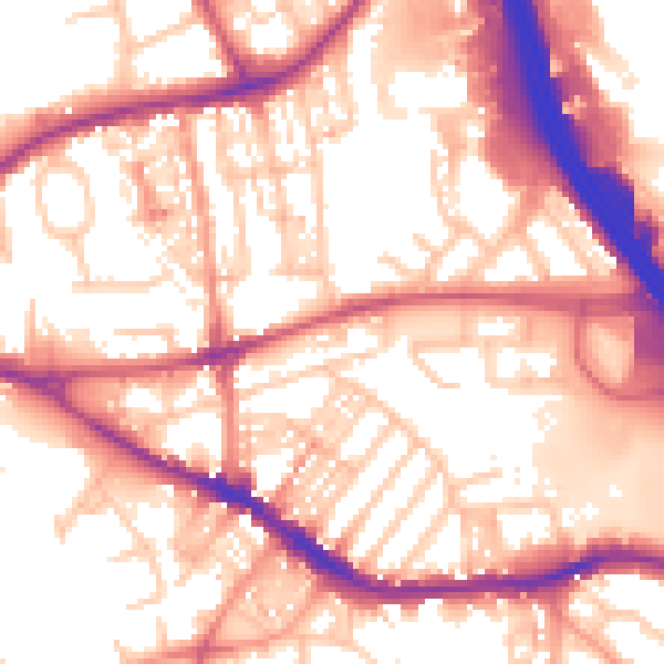 Daytime road noise heatmap for ST4 6EN
