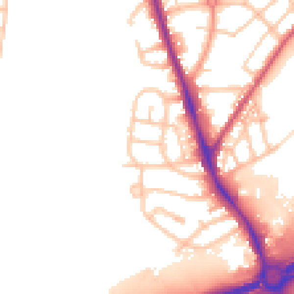Daytime road noise heatmap for ST4 6LQ