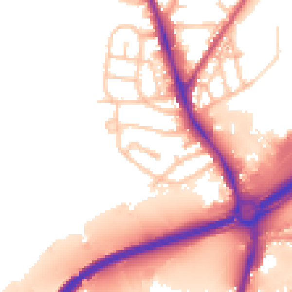 Daytime road noise heatmap for ST4 6LZ