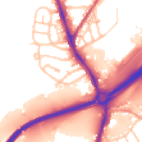 Daytime road noise heatmap for ST4 6NF