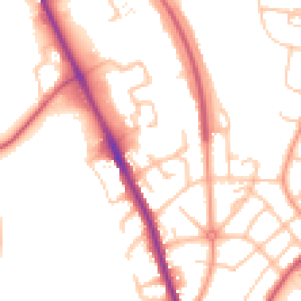 Daytime road noise heatmap for ST4 6NP