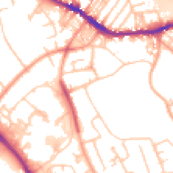 Daytime road noise heatmap for ST4 6QR