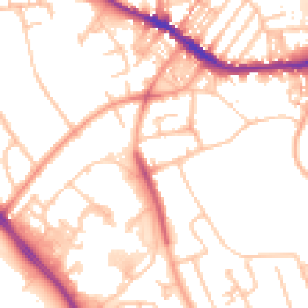Daytime road noise heatmap for ST4 6QU