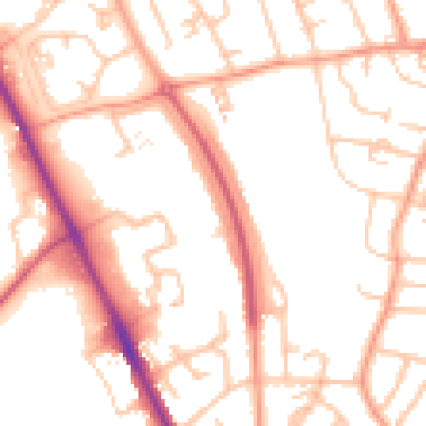 Daytime road noise heatmap for ST4 6RT