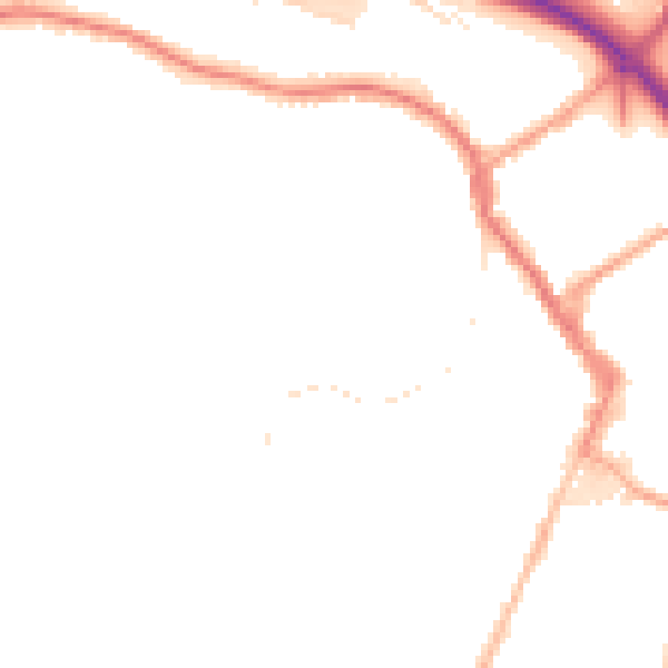 Night-time road noise heatmap for ST4 7HH
