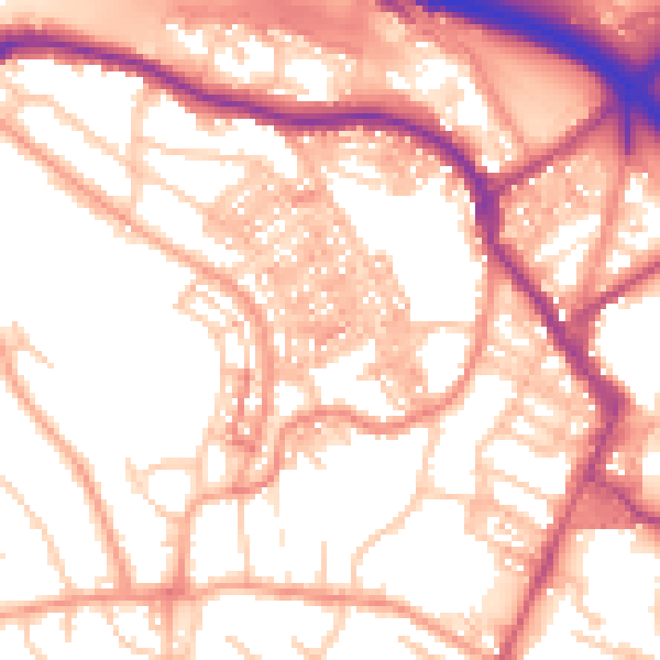 Daytime road noise heatmap for ST4 7HQ
