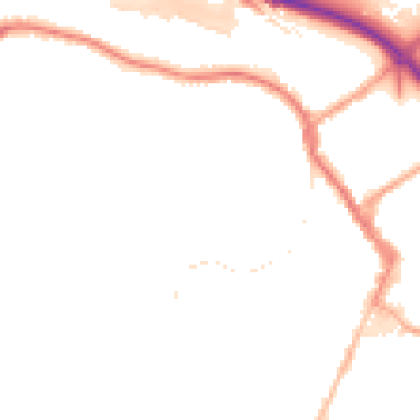 Night-time road noise heatmap for ST4 7HQ