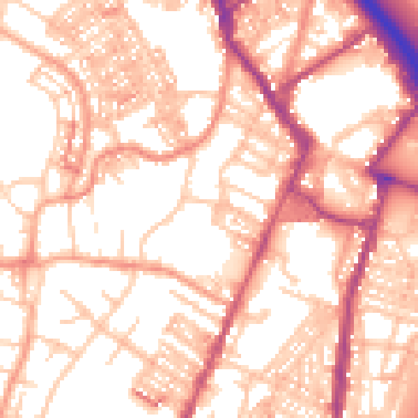 Daytime road noise heatmap for ST4 7QN