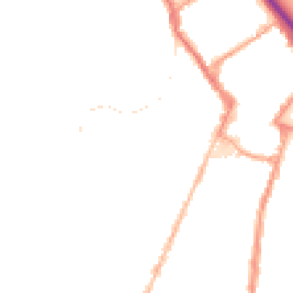 Night-time road noise heatmap for ST4 7QW
