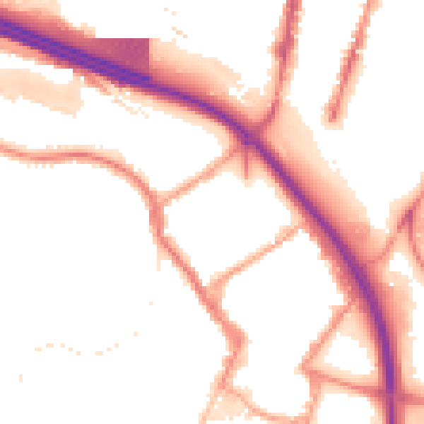 Night-time road noise heatmap for ST4 7RW
