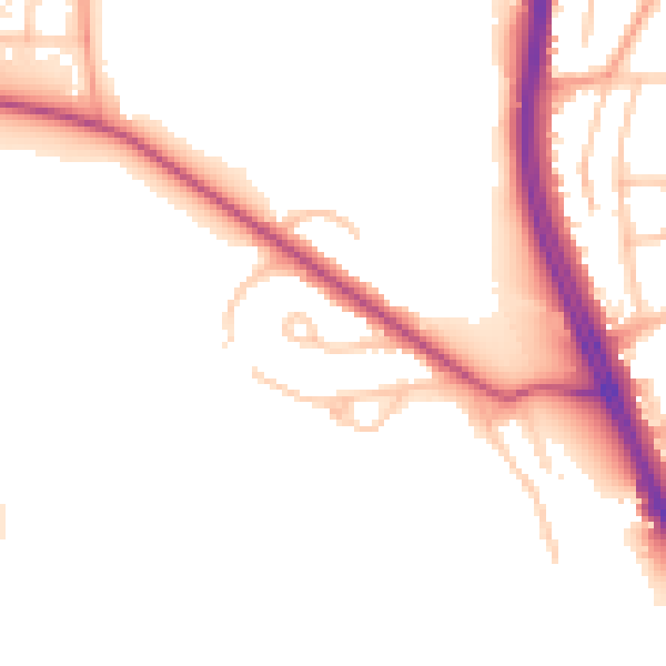 Daytime road noise heatmap for ST4 8AW