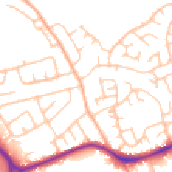 Daytime road noise heatmap for ST4 8BE