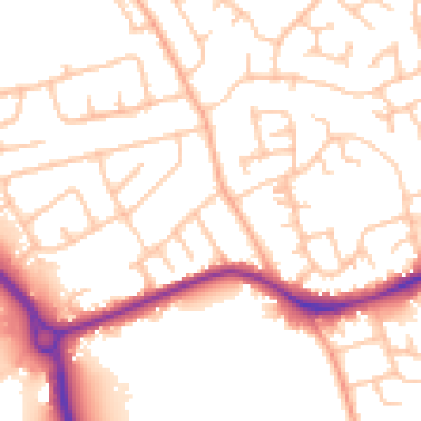 Daytime road noise heatmap for ST4 8BQ