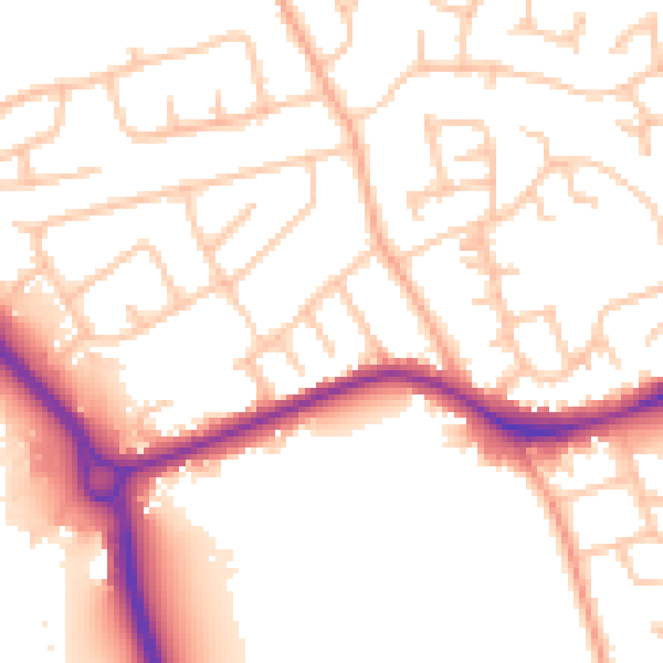Daytime road noise heatmap for ST4 8LX