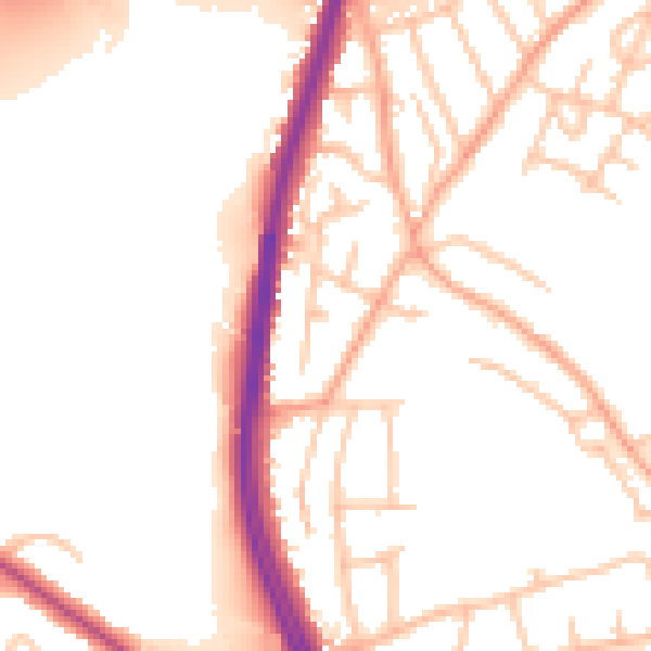 Daytime road noise heatmap for ST4 8NN
