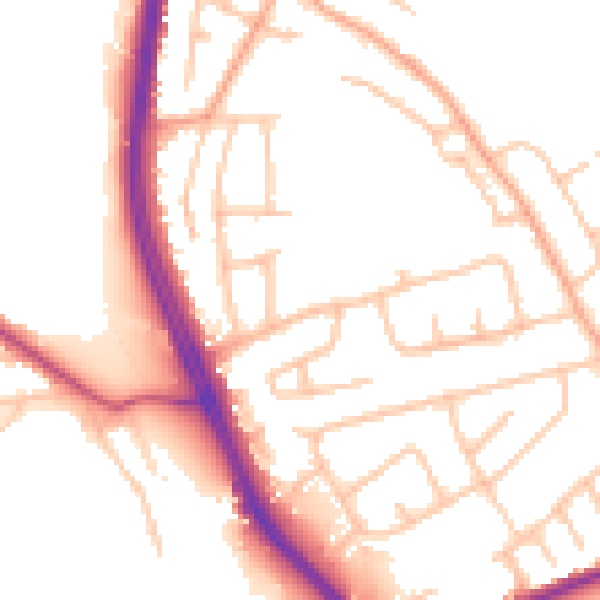 Daytime road noise heatmap for ST4 8PB