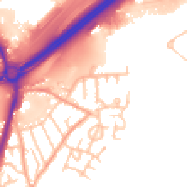 Daytime road noise heatmap for ST4 8QL