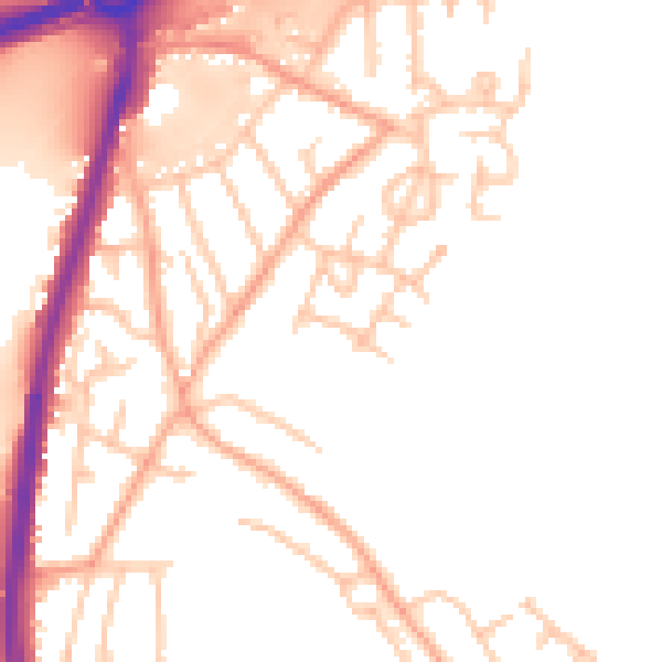 Daytime road noise heatmap for ST4 8RJ