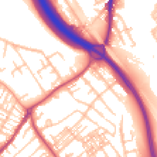 Daytime road noise heatmap for ST5 0AA