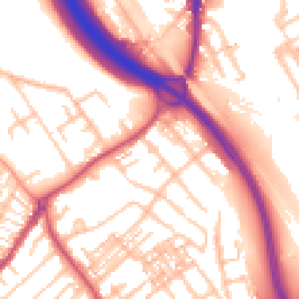 Daytime road noise heatmap for ST5 0AB