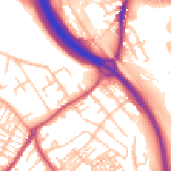 Daytime road noise heatmap for ST5 0AD