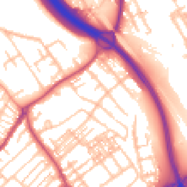 Daytime road noise heatmap for ST5 0AS