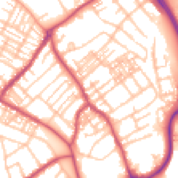 Daytime road noise heatmap for ST5 0BA