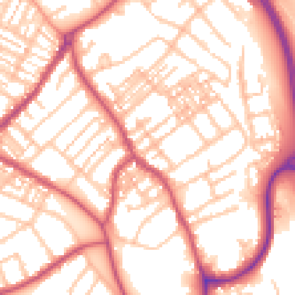 Daytime road noise heatmap for ST5 0BE