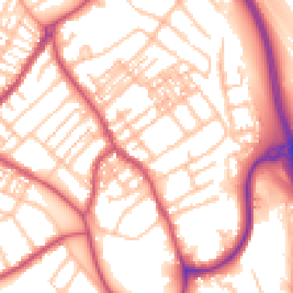 Daytime road noise heatmap for ST5 0BH